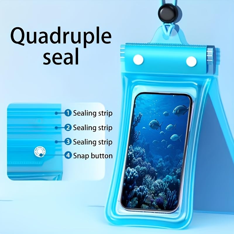 Universal Waterproof Phone Pouch, Floating Phone Case, Dry Bag, PVC Material, IPX8 Waterproof, Suitable for Swimming, Beach, Travel and Outdoor Activities, Fits Phones Up to 6.8 Inches Black - color: Black