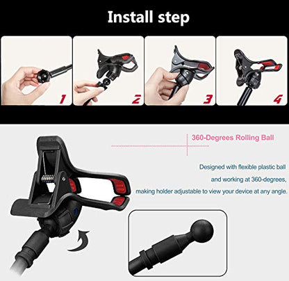 ZTON Universal Cell Phone Holder, Universal Mobile Phone Stand, Lazy Bracket, Flexible Long Arms Clip Mount for iPhone, LG, etc.in Office Bedroom Desktop.(Black) - color: Black