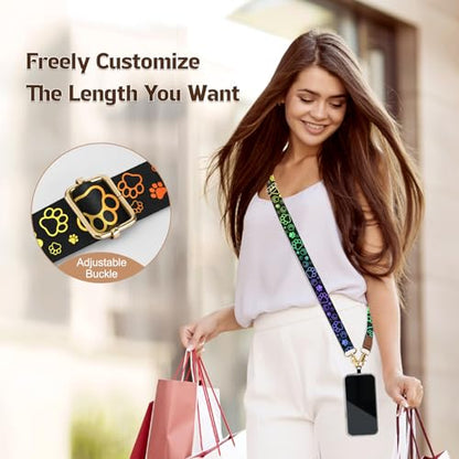 TiMOVO Phone Lanyard Crossbody Wrist Strap, Adjustable Anti-Theft Phone Strap for All Phone Case, lanyard for Women and Men - color: Dog Footprints
