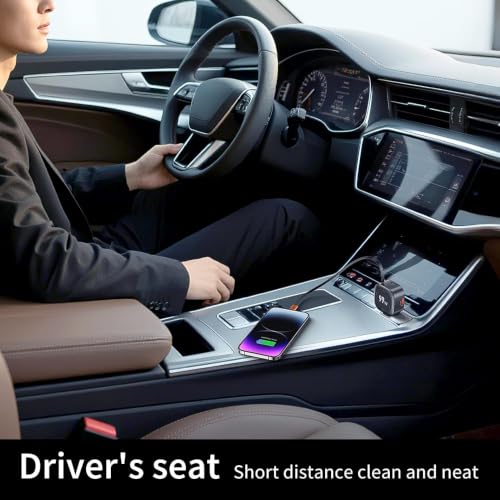 FMIIFMS Retractable Car Charger, 99W USB C Car Charger Adapter, 3-in-1 Multi Port Fast Charging Car Accessories Compatible with iPhone 17/16/15 Series