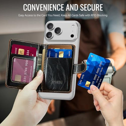 for Magsafe Magnetic Phone Wallet Card Holder, Luxury Coffee - color: Luxury Coffee