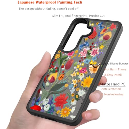 for Samsung Galaxy S26 5G Case: Cute Flowers Floral Design for Girls Women Translucent Matte Slim Soft TPU Bumper Shockproof Silicone Cell Phone Cover (Garden) - color: Wild Flower