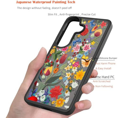 for Samsung Galaxy S26 5G Case: Cute Flowers Floral Design for Girls Women Translucent Matte Slim Soft TPU Bumper Shockproof Silicone Cell Phone Cover (Garden) - color: Wild Flower