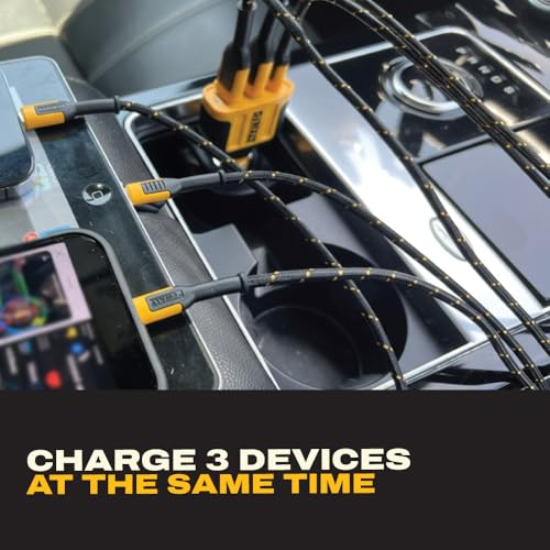 DEWALT 65W PD 3-Port Car Charger – USB-C PPS Fast Charging - size: 3-Ports-2 USB C+USB A