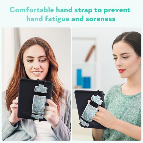 Secure Hand Strap for Kindle and Tablet - High Elasticity Finger Grip Holder Accessories for 6-8 Inches E-Book Tablet. - color: Green Tree