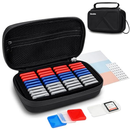 Kiorafoto EVA PU SD Card Case with 40PCS Individual Plastic SD Card Holder - size: for 40 SD