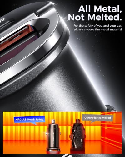 MRGLAS [2-Pack] 125W USB C Car Charger, USB C Car Adapter Fast Charging - color: Black