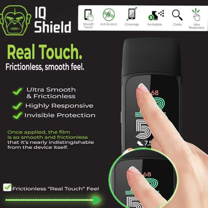 IQShield 6 Pack Screen Protector for Fitbit Charge 6 / Charge 5, Easy Install Anti-Scratch Anti-Bubble Clear TPU Film - size: 1.04 INCH