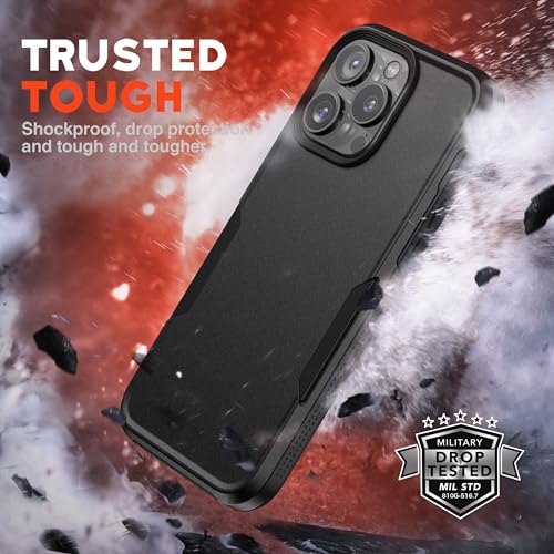 NTG【2023 New Designed for iPhone 15 Pro Max Case, Heavy-Duty Tough Slim Shockproof [2 Layer Structure][Military Grade Protection] Phone Case for iPhone 15 Pro Max(6.7 Inch), Black - color: Black