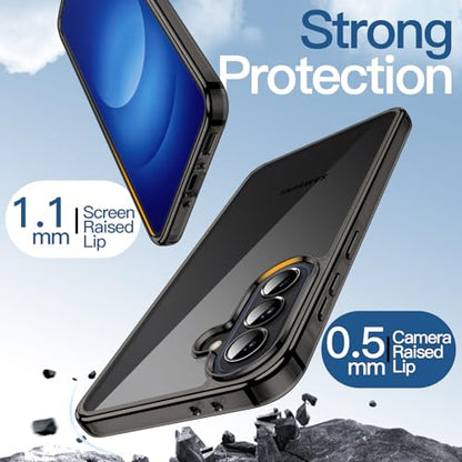JETech Case for Samsung Galaxy A37, Anti-Yellowing, Black | Shockproof Protection, Scratch Resistant Hard PC Back, Durable Transparent TPU Bumper - color: Black, size: Galaxy A37