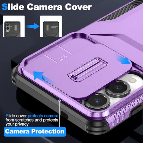 Asuwish Phone Case for Samsung Galaxy S25 Edge 5G with Screen Protector and Slide Camera Cover Rugged Hybrid Shockproof Protective Cell Accessories S25Edge 25S S 25 25Edge 6.66 2025 Women Men Purple - color: Purple