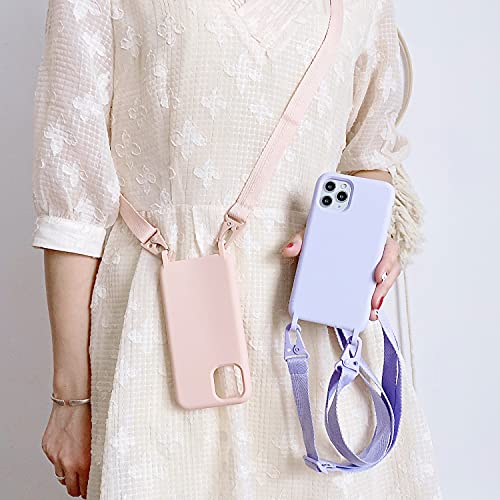 Compatible with iPhone 6/7/8/SE2/SE3,Crossbody Phone Case with Lanyard Cute Soft Silicone Case with Adjustable Shoulder Strap Shockproof Protector Compatible with Women Girls Purple - color: Purple, size: iPhone 6/7/8/SE2/SE3