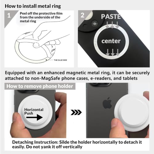 for MagSafe Phone Grip,Soft Silicone Magnetic Collapsible Cell Phone Finger Grip for iPhone 17/16/15/14/13,12 and Smartphones Tablets - White - color: White
