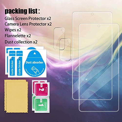 Galaxy S20 FE HD Clear Tempered Glass Screen Protector + Camera Lens Protectors, [2+2 Pack] [3D Glass] [Anti-Glare] [Bubble-Free] Screen Protector Glass For Samsung Galaxy S20 FE - size: Galaxy S20 FE