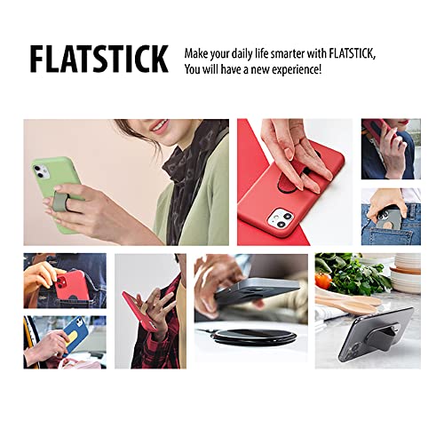 Momostick Flatstick, Cell Phone Finger Grip Strap Holder for Hand, Cell Phone Stand, New Slim Finger Loop Selfie Grip Compatible with Most Smartphones - Glitter Gold - color: Glitter Gold