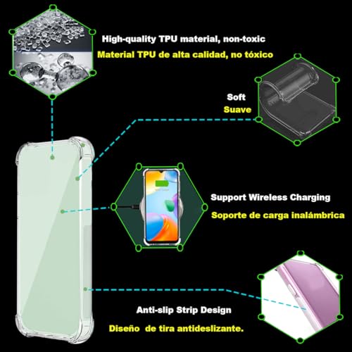 USTIYA Case for Motorola G23 4G / Moto G13 Clear TPU Four Corners Protective Cover Transparent Soft