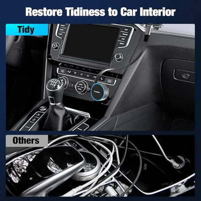 90W USB C Retractable Car Charger Built-in Type-C Cable for iPhone Android