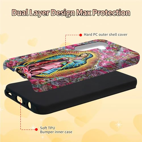 Virgin Mary Phone Case for Samsung Galaxy A16, Dual Layer Shockproof Heavy Duty Protective Cover with Soft TPU + Hard PC, Anti-Scratch Slim Fit, Wireless Charging Compatible - color: Virgin Mary, size: 6.7" Galaxy A16
