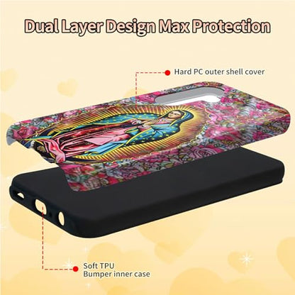 Virgin Mary Phone Case for Samsung Galaxy A16, Dual Layer Shockproof Heavy Duty Protective Cover with Soft TPU + Hard PC, Anti-Scratch Slim Fit, Wireless Charging Compatible - color: Virgin Mary, size: 6.7" Galaxy A16