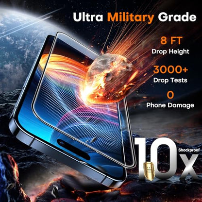 TOCOL for iPhone 15 Pro Max Screen Protector, Clear | 9H+ Tempered Glass HD Clear, Full Edge Coverage, 8FT Military Grade Shatterproof, Anti-Scratch Bubble-Free, Case Friendly - color: Clear