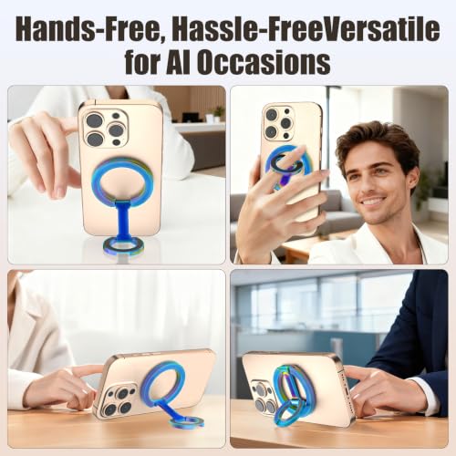 Magnetic Phone Ring Grip for MagSafe Compatible with iPhone Samsung (Color) - color: Colorful