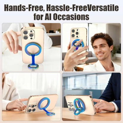 Magnetic Phone Ring Grip for MagSafe Compatible with iPhone Samsung (Color) - color: Colorful