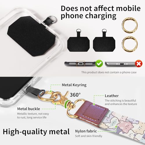 Phone Lanyard Crossbody Wrist Strap, Universal Adjustable Neck Strap for Phone Case Keys ID Badges, Travel Essential - color: Cute Cats