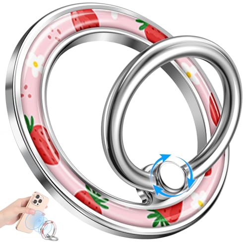 Magnetic Phone Ring Holder, Cute Magnetic Phone Grip, Strawberry - color: Strawberry
