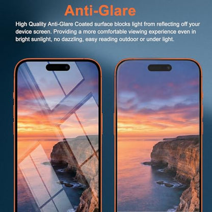 3 Pack Matte Privacy TPU Screen Protector for iPhone 16 Pro 6.3 Inch - size: iPhone 16 Pro