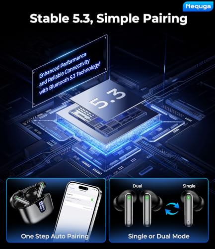 Wireless Earbuds, Bluetooth 5.4 Bluetooth Headphones, 48H Playtime Ear Bud