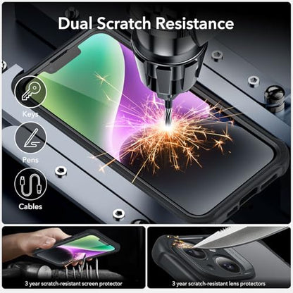 ESR for iPhone 15 Pro Max Case with Screen Protector, Clear Black | Compatible with MagSafe, with Camera Lens Protector, Military-Grade Drop Protection, Resists Scratches, Magnetic Phone Case - color: Clear Black