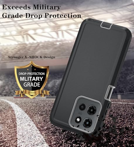 Qinmay Phone Case for Motorola Moto G 2026/Moto G Play 5G 2026 Case with HD Screen Protector, Heavy Duty Shockproof & Dropproof 3-Layer Cover Phone Case,BlackGrey - color: BlackGrey