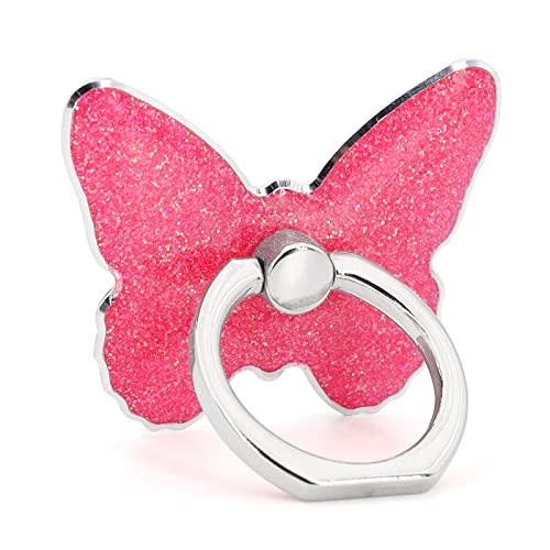 LaMignonne Cell Phone Ring Holder Butterfly Finger Ring Grip Stand 360° Rotation 180° Flip Universal Kickstand Compatible with All Smartphones (Rose) - color: Rose
