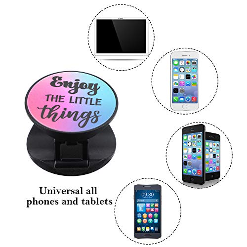 Frienda 6 Pieces Cell Phone Grip Holder Stand Expanding Inspirational Quote Cases Grip Holder Collapsible Finger Kickstand Compatible with Most Tablets Self Adhesive for Smartphone