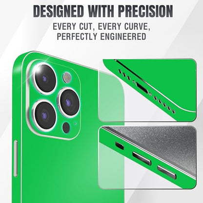 2Pcs Skin Wrap Compatible for iPhone 15 Pro – Slim Decal Vinyl Protective Film for Sides & Back – Sleek Fit, Premium Look – Compatible with All iPhone 15 Pro Cases - Green - color: Green