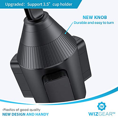 Cup Holder Phone Mount with Adjustable Neck, Cellphone Holder for Car, Upgraded Cup Phone Holder for Car, Compatible with iPhone, Samsung, Google, Expandable Side Arm, Sturdy Base