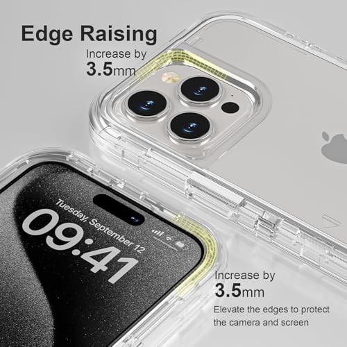Follaroma for iPhone 15 Pro Max Case, Heavy Duty Shockproof Protection Phone Cases, Anti-Drop, Dual Layer Transparent Protective Cover Compatible with iPhone 15 ProMax, 6.7 inch,Crystal Clear - color: Clear, size: iPhone 15 Pro Max 6.7‘’