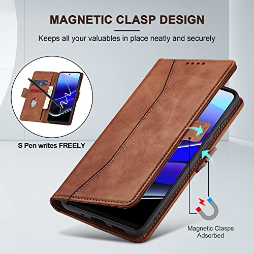 Jasonyu Flip Wallet Case for Moto G Stylus 5G (2022),Leather Magnetic Folio Cover with Card Holder,Kickstand - TPU Shockproof Durable Protective Phone Case,Brown | PU Leather Magnetic Folio Cover,with Card Holder,Kickstand,TPU Shockproof,Durable,Protectiv