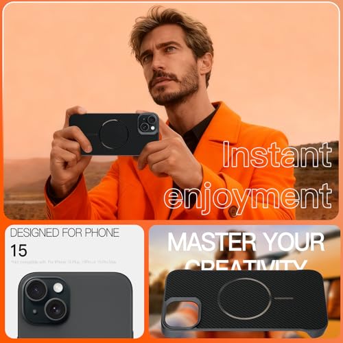 Phone Case Crafted for iPhone 15,Black - color: Black-2, size: iPhone 15