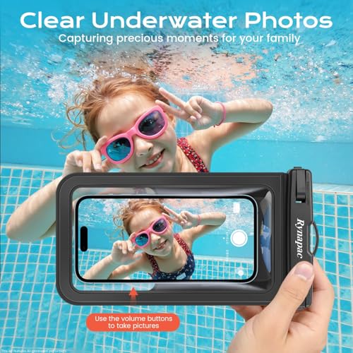 Rynapac Waterproof Phone Pouch [Up to 8.5"] - 2 Pack, IPX8 Waterproof Phone Case with Lanyard for iPhone 17 16 15 Pro Max, Touchscreen & Photograph, Cellphone Dry Bag for Beach Cruise Essentials 2026 - color: [Black + Black]
