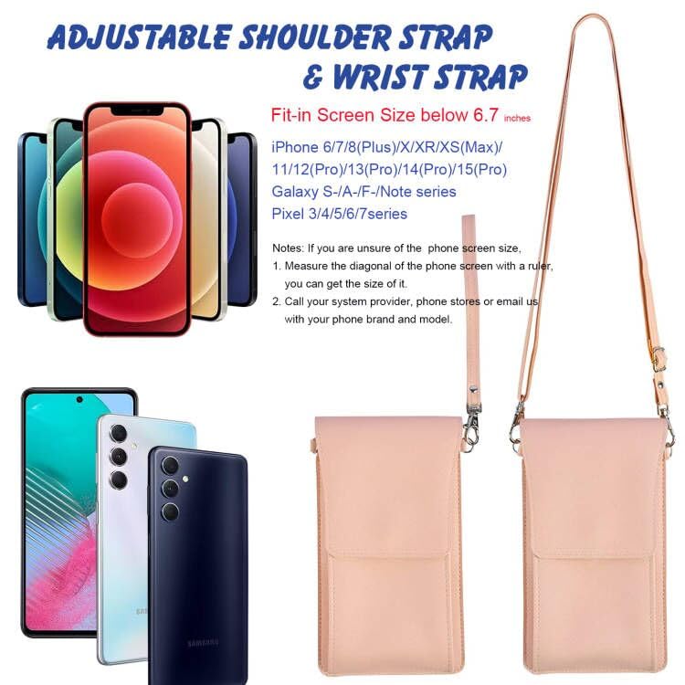 Pink Touchscreen Phone Purse Crossbody for Women - color: Pink