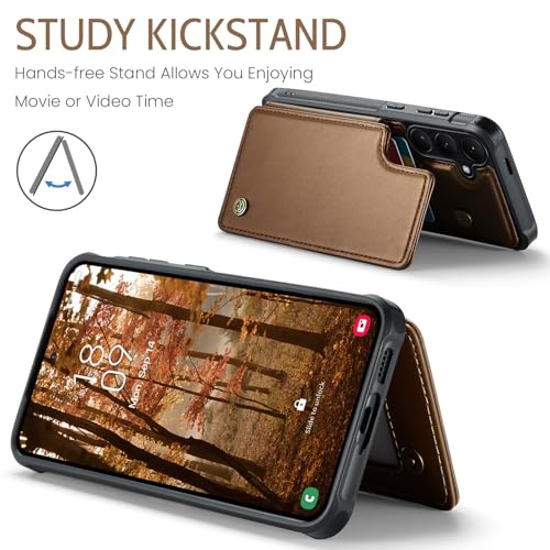 Kowauri for Samsung Galaxy S26 Case, PU Leather Wallet Case for Women Men with RFID Blocking Card Holder Slot Magnetic Closure Shockproof Protective Phone Cover for Samsung Galaxy S26 (Brown) - color: Brown