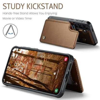 Kowauri for Samsung Galaxy S26 Case, PU Leather Wallet Case for Women Men with RFID Blocking Card Holder Slot Magnetic Closure Shockproof Protective Phone Cover for Samsung Galaxy S26 (Brown) - color: Brown