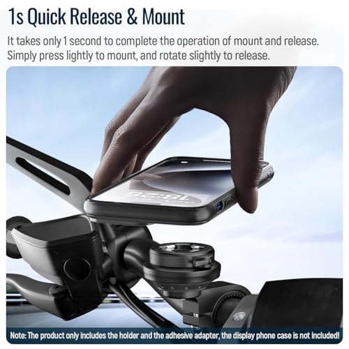 Motorcycle Phone Mount,Bike Cell Phone Holder with Vibration Dampener module,Out Front Bicycle Handlebar Mount for Mountain Road EBike,Scooter,Moto,MTB,Quick Release Attach/Detach【Series C - 2nd Gen】 - color: 【Vibration Dampener】Handlebar Mount -Black