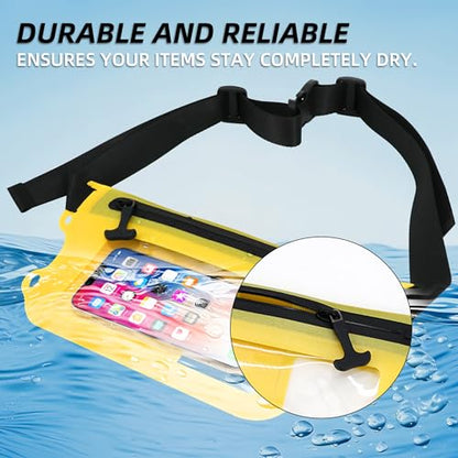 Waterproof Pouch with Adjustable Waist Strap - TPU Dry Bag with Touch-Screen Sensitivity for Paddleboarding, Boating, Swimming, Kayaking, and Outdoor Water Sports (Sapphire) - color: Sapphire