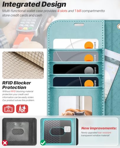 OCASE for iPhone Air Detachable Wallet Case with Card Holder, 2 in 1 PU Leather Flip Folio with RFID Blocking Stand Wrist Strap Shockproof Phone Cover 6.5 Inch 2025, Ice Blue - color: Ice Blue, size: iPhone Air