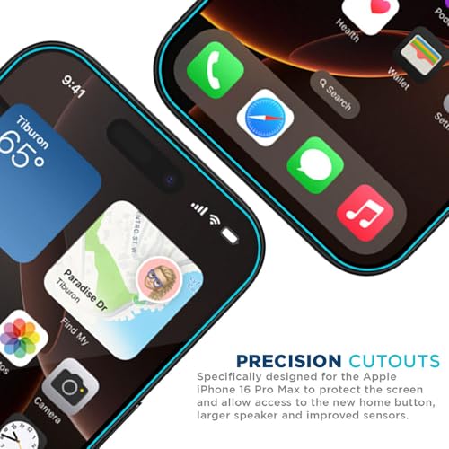 Tech Armor Screen Protector for iPhone 16 Pro Max, Ballistic Glass, 3-Pack - size: iPhone 16 Pro Max-6.9 Inch