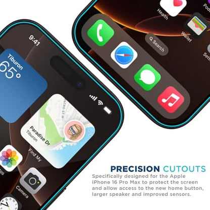Tech Armor Screen Protector for iPhone 16 Pro Max, Ballistic Glass, 3-Pack - size: iPhone 16 Pro Max-6.9 Inch