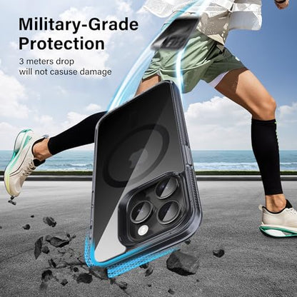 Supdeal Magnetic Clear Case for iPhone 13 Pro Max, [Compatible with MagSafe] [Non Slip Bumper & Not Yellowing] Military Grade Shockproof Transparent Silicone Phone Cover, 6.7", Black - color: Black, size: iPhone 13 Pro Max