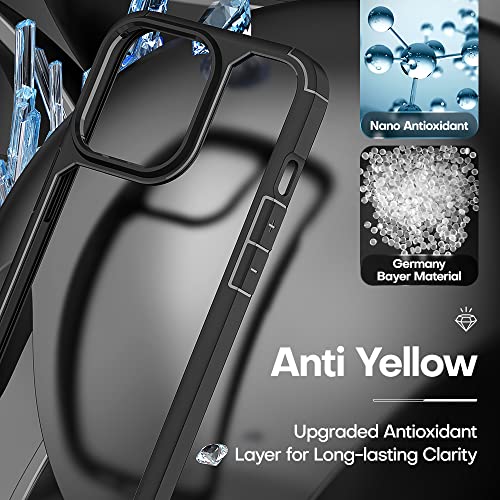 TAURI 5 in 1 for iPhone 13 Pro Case Black, [Not-Yellowing] [Military Grade Protection] Slim Shockproof Phone Lanyard Case for iPhone 13 Pro, 6.1 inch - color: E-Black